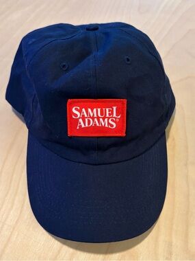Samuel Adams Navy Dark Blue Cotton Baseball Cap Hat with Red Logo Patch